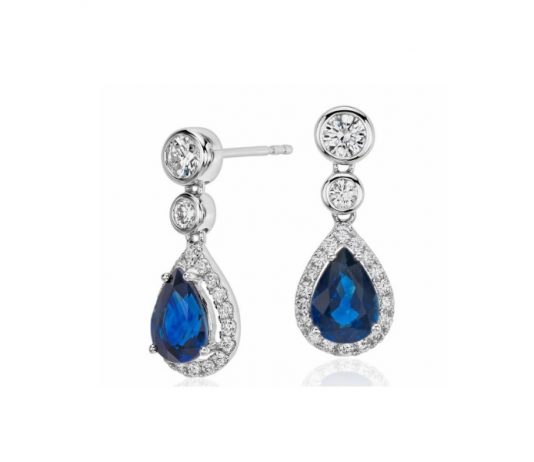 Sapphire diamond earrings