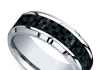 beveled carbon fiber inlay mens band cobalt