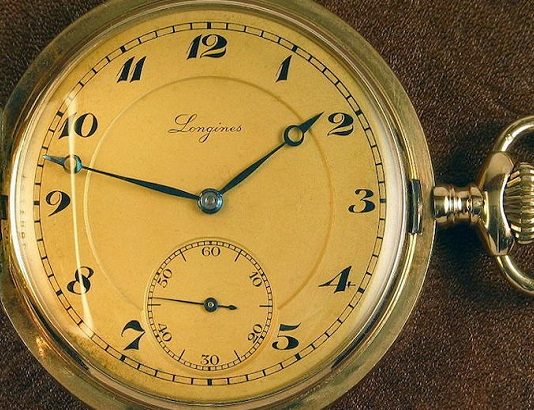 An old Longines pocket gold watch